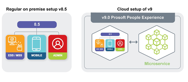 comparison prosoft on-prem v8.5 vs cloud v9