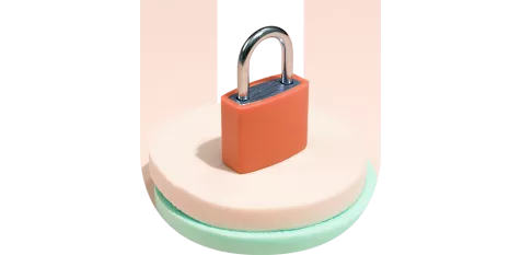 Lock over a light pink U